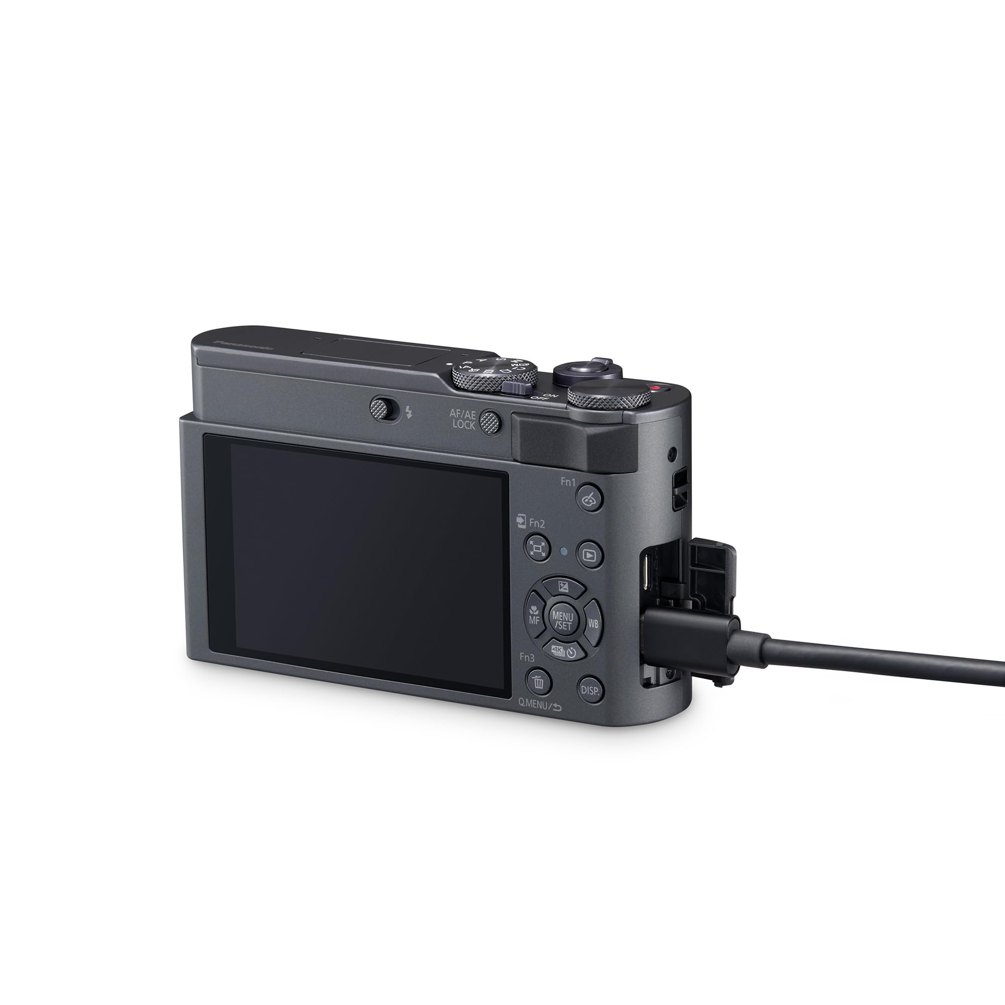 Panasonic LUMIX DC-TZ300E 20,1MP Reisezoom-Kamera, 15x Leica Optisches Zoomobjektiv, 1,0-Typ BSI-Sensor, 4K Video und Foto, 5-Achsen-Stabilisierung, Silber