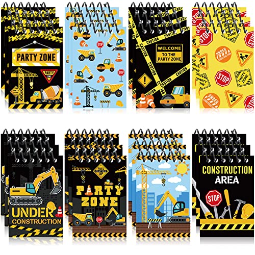 Lot de 24 mini carnets de construction avec 8 styles de camions pour notes de bureau