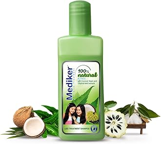 Anti Lice Treatment Shampoo with Neem & Coconut for Lice & Eggs | Relieves Itching From Lice Bite & Prevents Re-infestation | Painless Lice Removal | Safe For Children | 50 ml