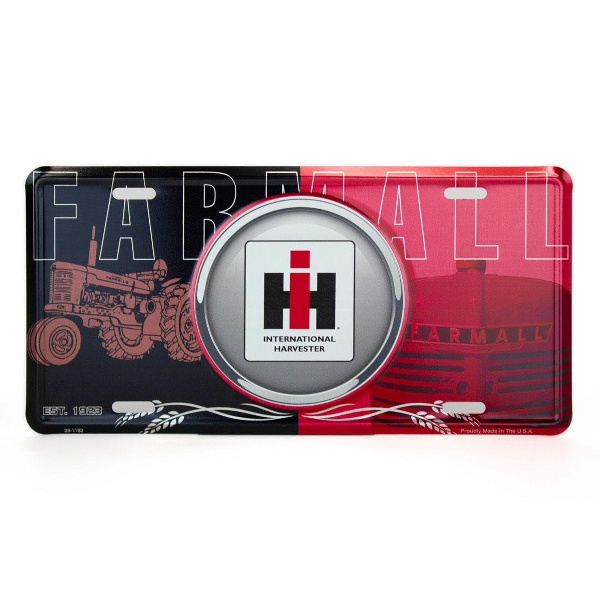 Agriculture IH Farmall Est. 1923 Black & Red License Plate Sign-2301