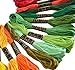 Embroidery Floss 50 Skeins Rainbow Color Cross Stitch Floss with Free Embroidery Needles and Plastic Card Board