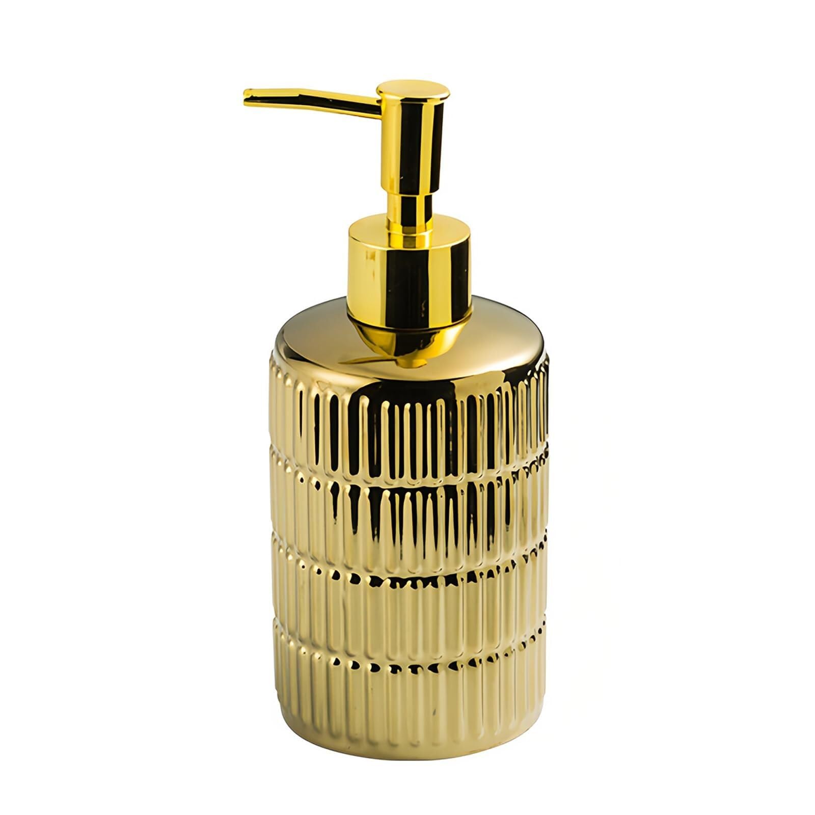 Countertop Ceramic Soap Dispenser 350ml Lotion Bottle With Pump for Barthroom Kitchen Vintage Bathroom Decor(Gold)