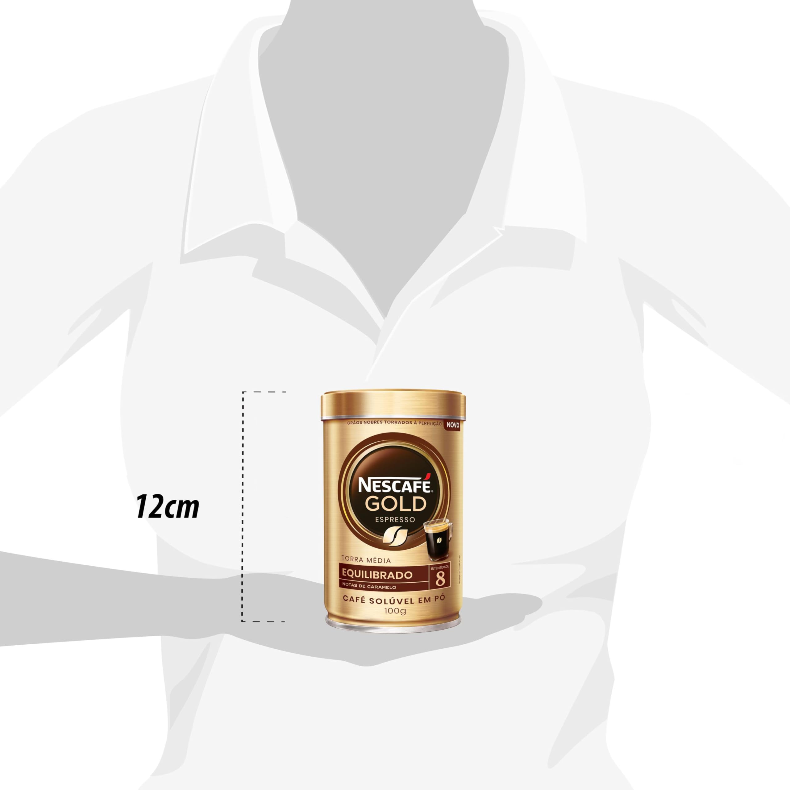 Nescafé Gold Espresso, Equilibrado 8, Café Solúvel em Pó, 100g