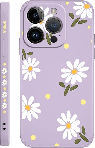 Miniatura 8 de LEECG Fundas para iPhone 15 Pro, fundas para iPhone 15 Pro con diseño de crisantemo lateral, suave a prueba de golpes, protector de lente de cámara