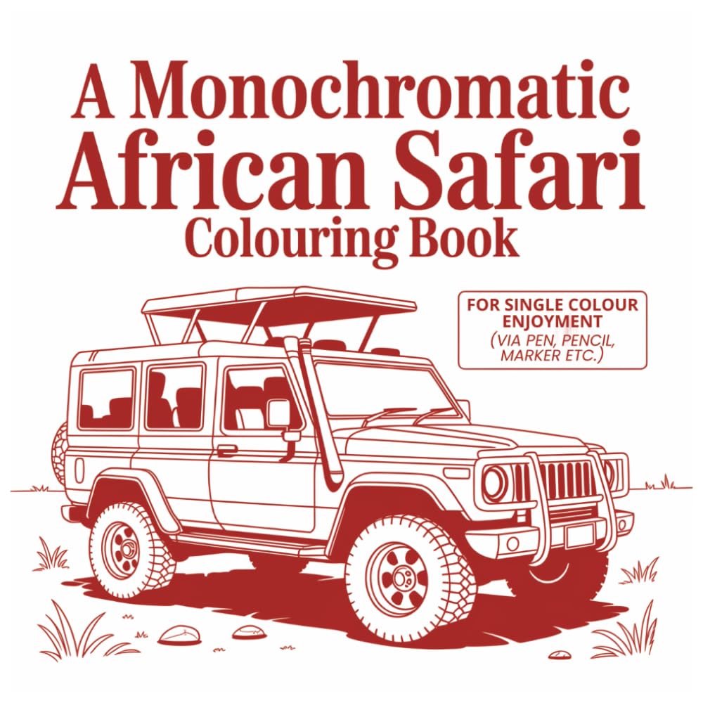 A Monochromatic African Safari Colouring Book for Adults: A Get away with relaxing illustrations for Calm, Focus, Relaxation, Stress Relief, and ... | 30 Mandala Images (Grumpy Goods Co.)