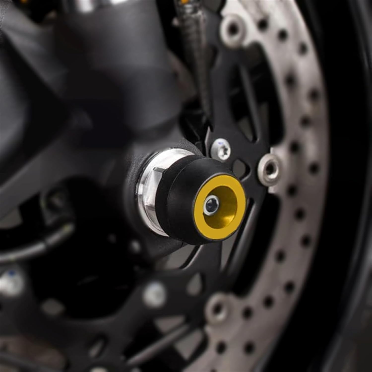 Motorcycle Wheel Protector Motorcycle Front Rear Wheel Axle Fork Crash Sliders for Aprilia RS660 for Tuono 660 2020 2021 2022 2023 2024(Front Gold)