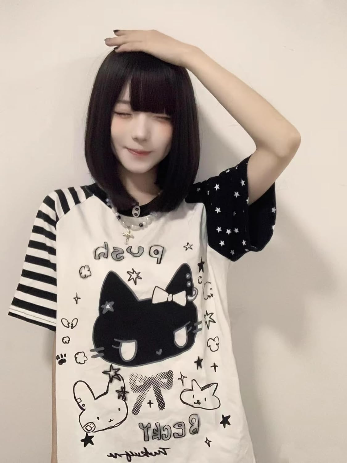 Women Y2k Kawaii Tops Oversized Graphic Clothing Harajuku T-Shirts Cute Cartoon Print Casual Tees - Image 2