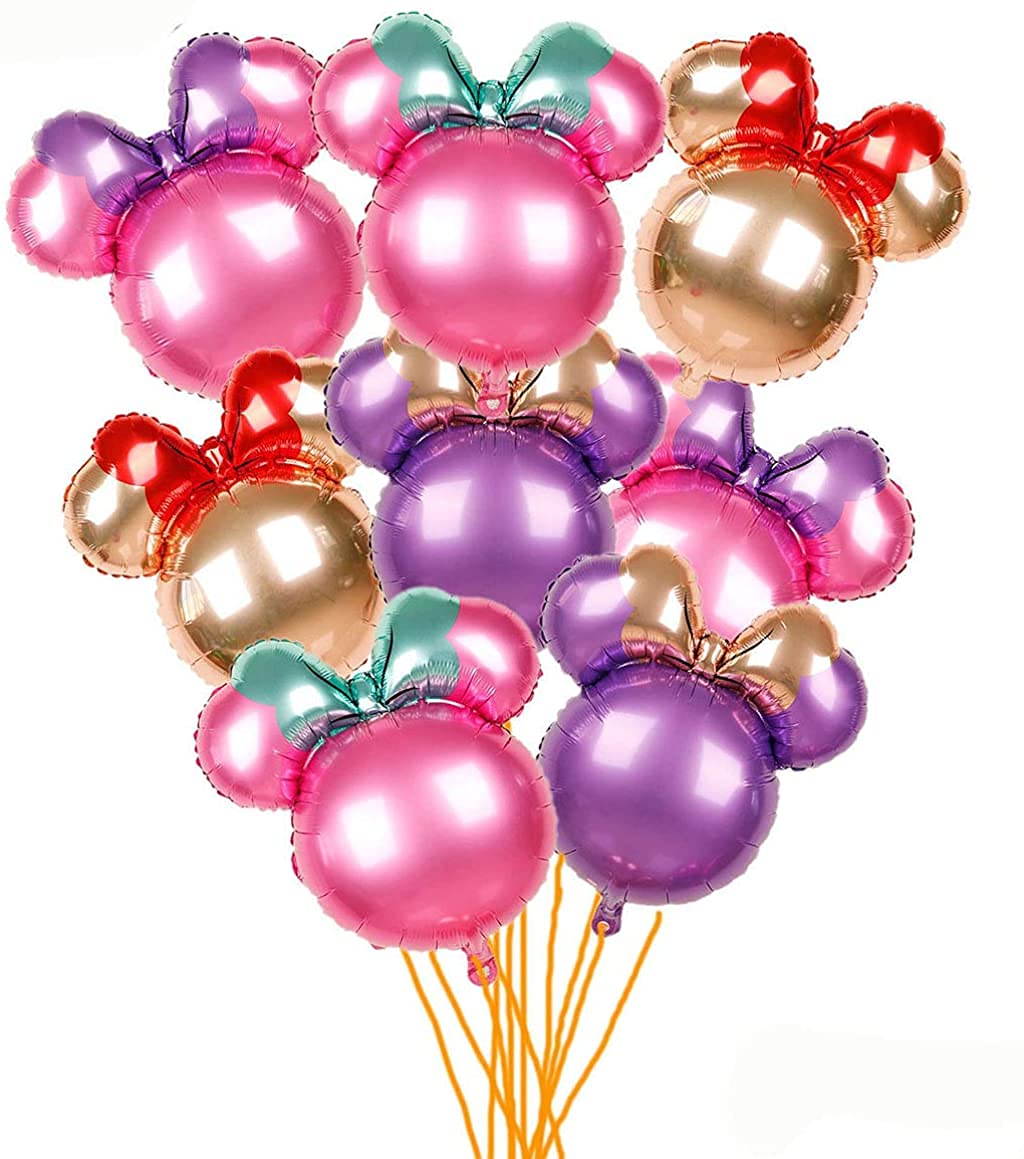 24Mickey Mouse New Type Minnie Head Aluminum foil Balloons Mylar Balloons for Birthday Party Decoration (24 Minnie Head)