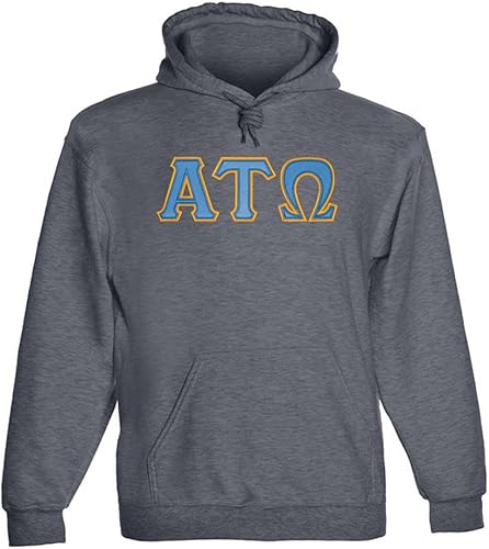 Fashion Greek Sudadera con capucha Alpha Tau Omega Sarga, Jaspeado oscuro, L
