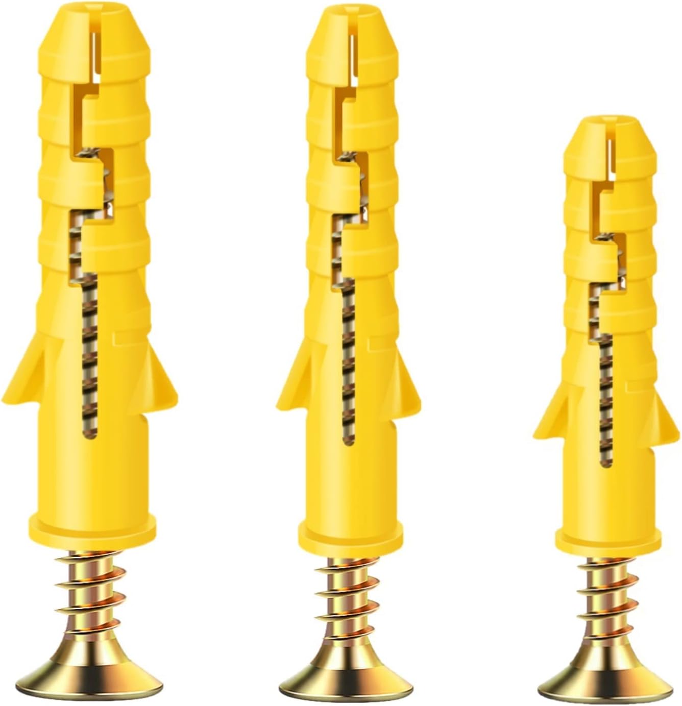 100 Pcs Screws and Wall Plugs Set,Masonry Brick Concrete Fixings Plugs