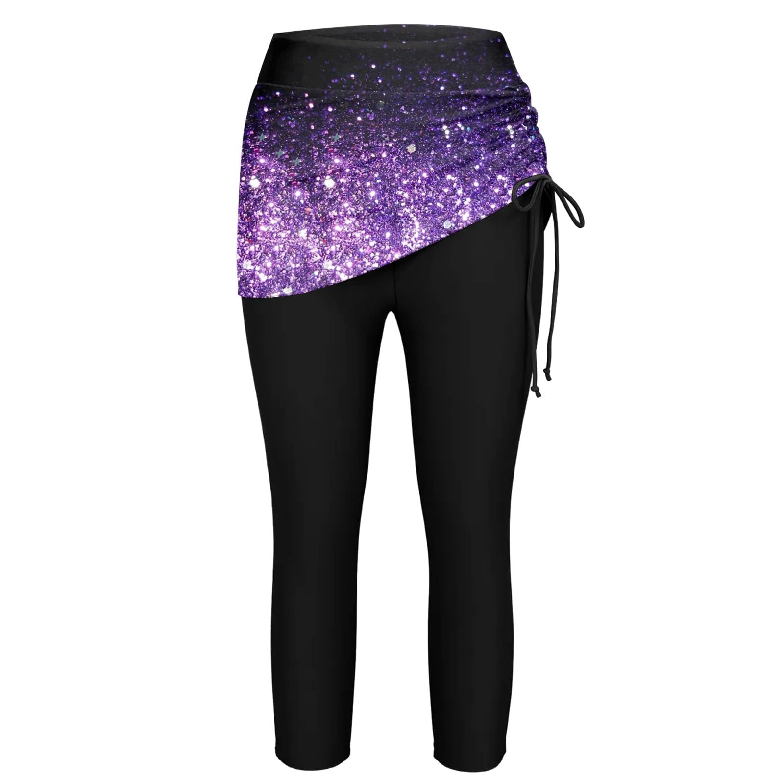 Generico Pantaloncini Costume Donna Vita Alta Arricciato Lunghi Attillati Piscina Pantaloncini da Bagno Modellante Mare Short da Bagno Spiaggia Bikini Pantaloni Sportivi Estivi