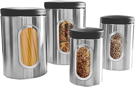 Kit Porta Mantimento Hermético Inox 4 Peças Cozinha Westing