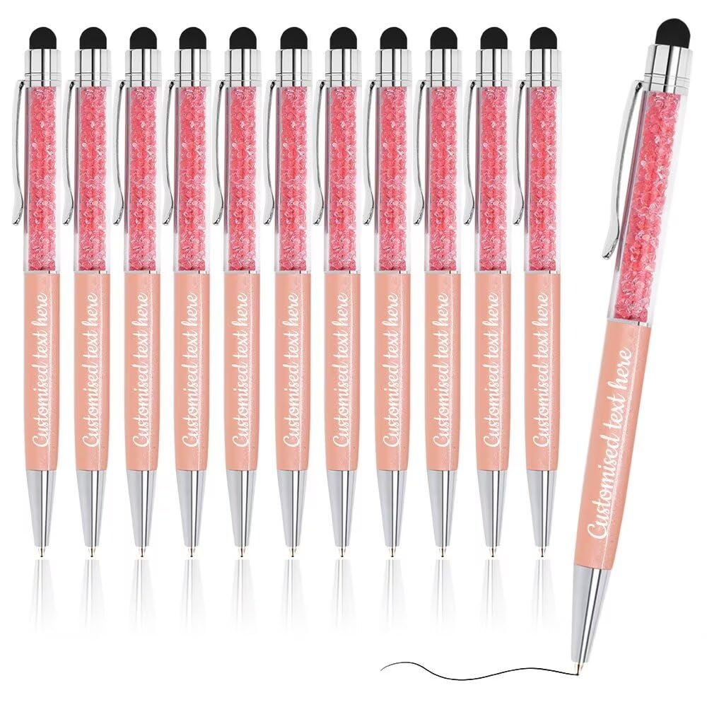 FENGHUO 120pcs Custom Ballpoint Pen,Black Ink Pen,Personalized Ballpoint Pen with Stylus,Customizable Name/Message Office Pens,Funny Custom Ballpoint Pens, Birthday Gifts for Men and Women