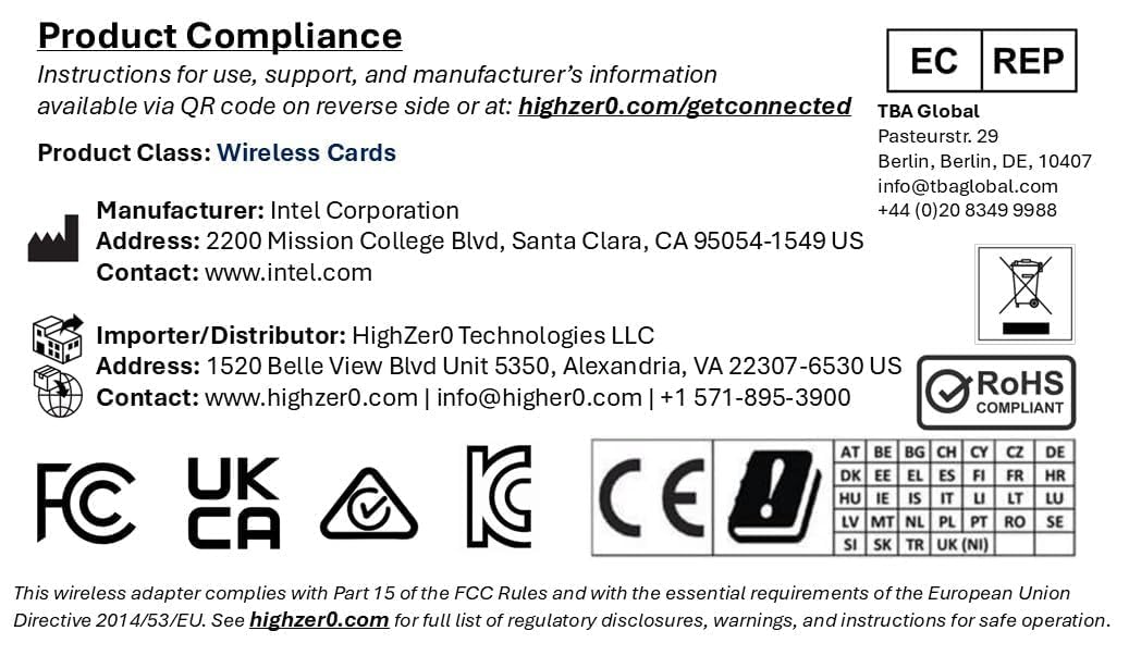 Wireless-AC 7265 Legacy Wi-Fi Adapter | 867Mbps WiFi with Bluetooth 4.0 | 2.4GHz & 5GHz Network Card | 7265NGW