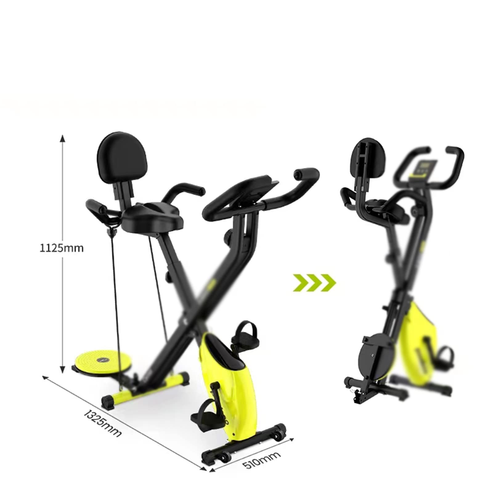 Rower treningowy, składany rower treningowy, mała kontrola magnetyczna Utrata masy ciała Rower treningowy Rower kryty Sprzęt fitness z taśmami oporowymi (red)