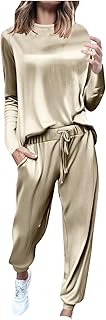 Womens Velour Sweatsuits 2 Piece Velvet Tracksuit Sets with Pockets Sweatshirt & Sweatpants Leisure Jogger Outfits