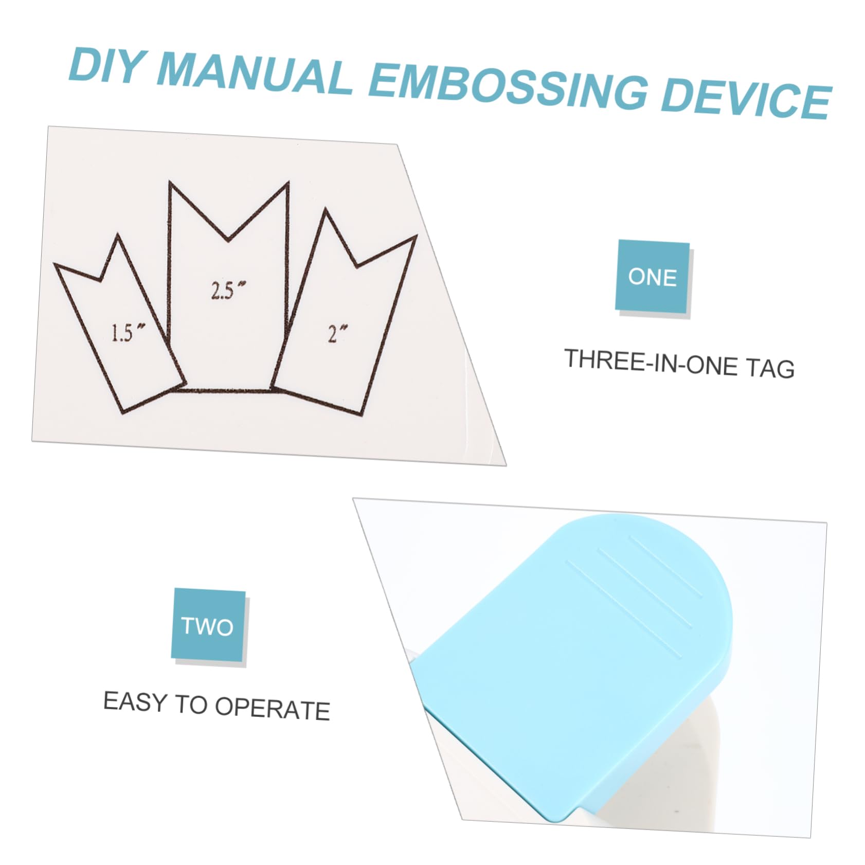Tofficu Punzonatrice per Carta Bianco 3 Larghezze in Abs e Lega di Zinco No Deformazione Facile da Usare per Scrapbooking DIY e Creazione di Biglietti Fai-da-te