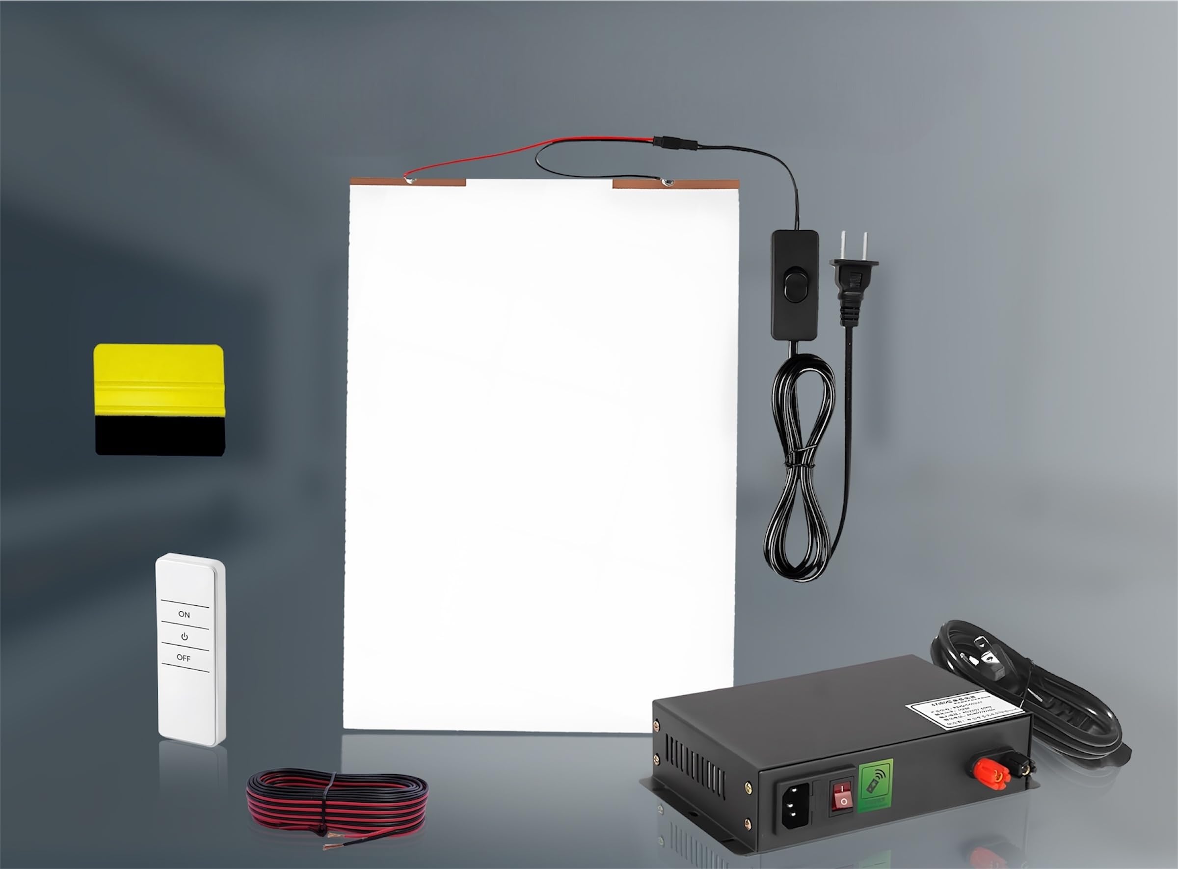PDLC Smart Film Kit - 5 in 1 Smart Tint and Glass Film - 50W Transformer and Remote Set for Home Office Windows and Doors