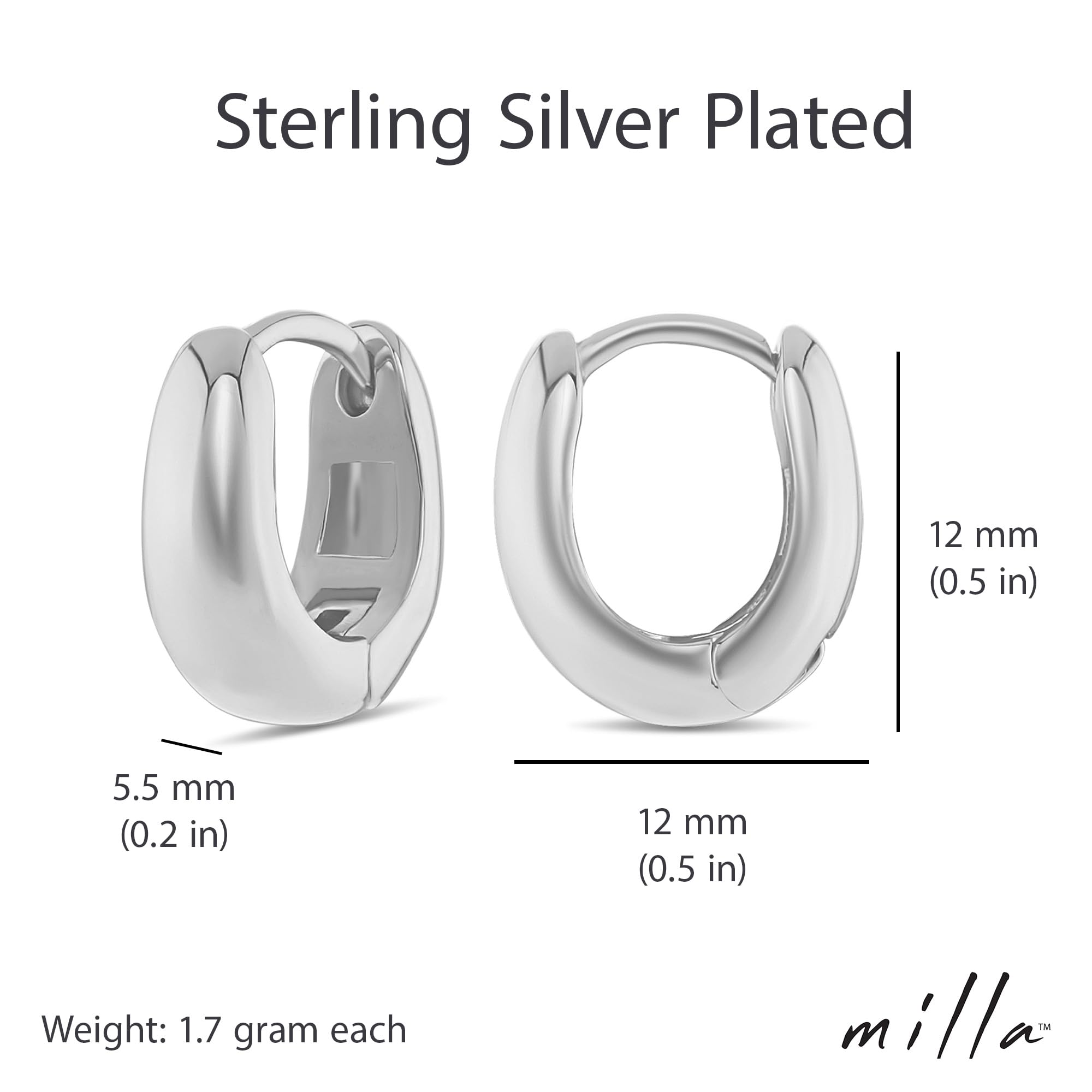 MILLA 14k Gold Huggie Earrings or Sterling Silver Huggie Earrings for Women Multipack & Individuals - Ear Huggers Earrings for Women Trendy Y2K Earrings, Preppy Earrings - Lightweight & Hypoallergenic