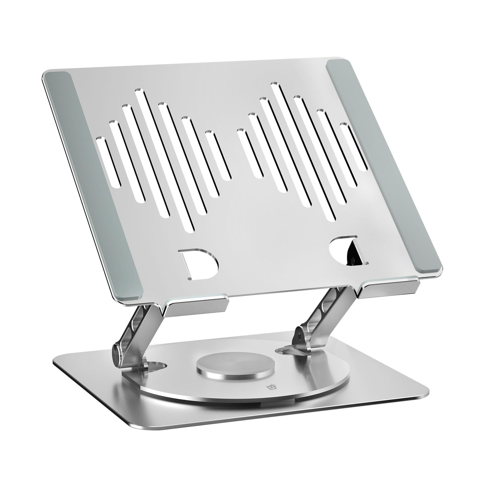 INOVU INSU36016 - Support Rotatif 360° Pliable - Compatible PC Portable et MacBook jusqu'à 16 Pouces / 5 kg - Alliage Aluminium - Patins en Silicone - Ergonomique - Résistant