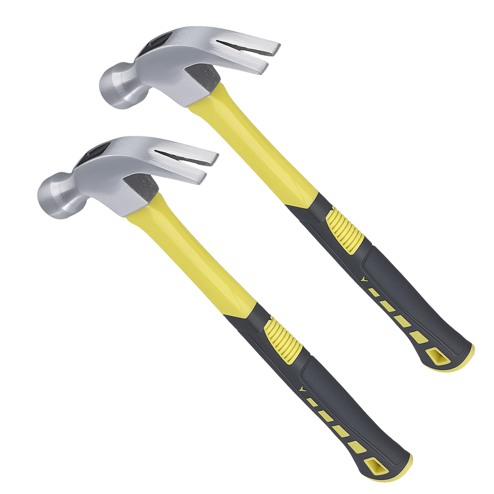 SOUJAP 2 PCS 16oz Claw Hammer, 0.5kg Carbon Steel Pin Nail Hammer for for Carpenters Electricians Home Repair