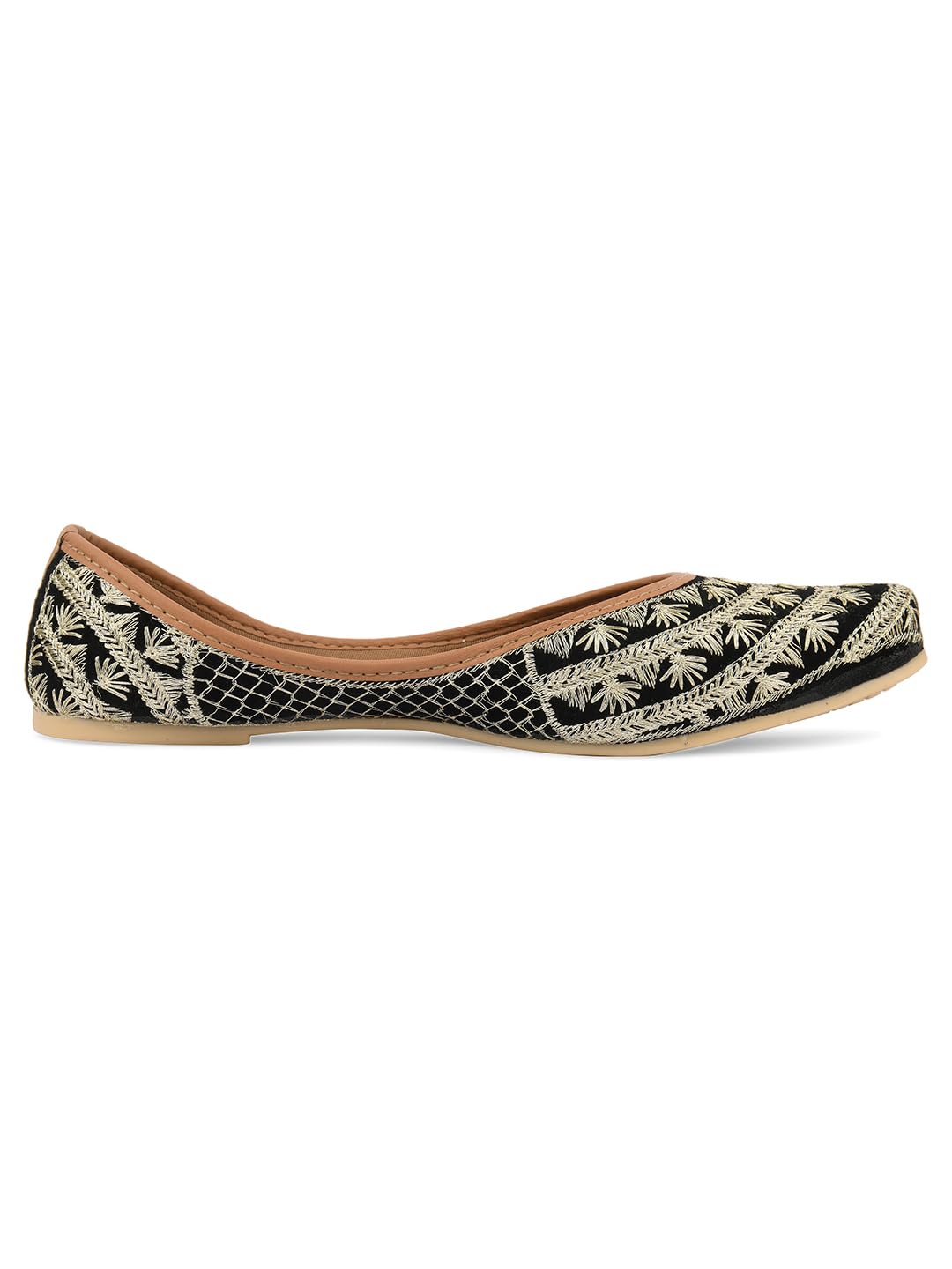 desi colour Women Ethnic Footwear, Punjabi Jutti/Mojari-Black Heavy Work-picture-42