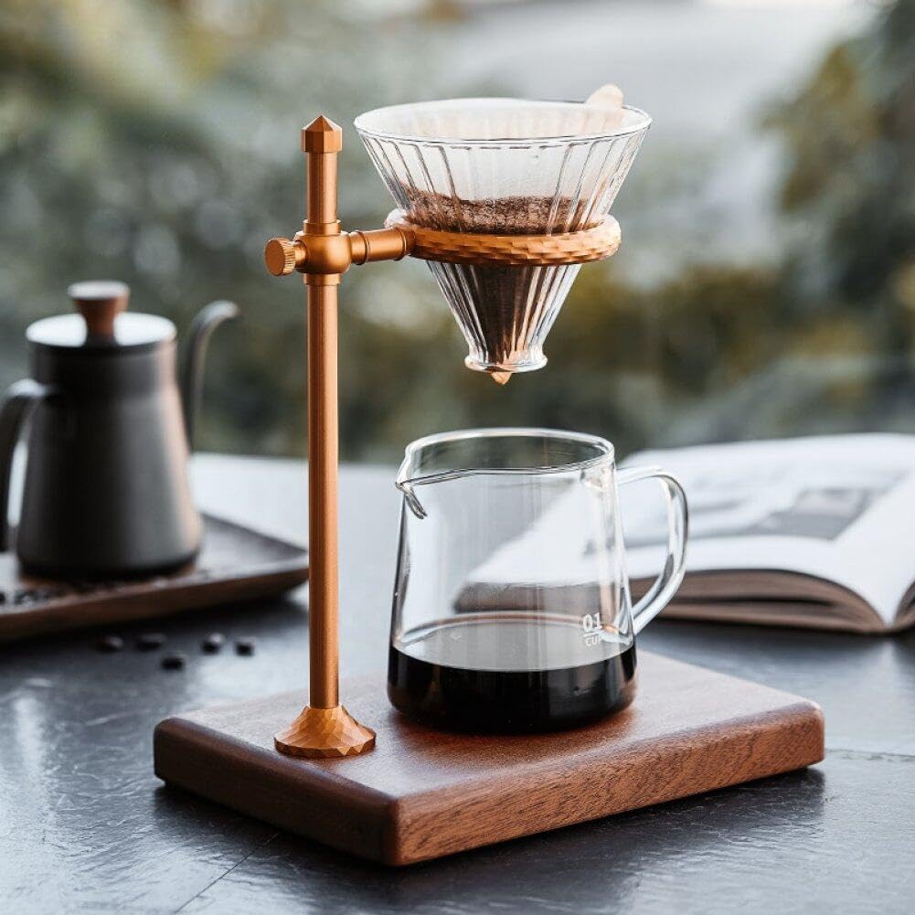 Kaffeefilterhalter Aus Holz, Tropfwerkzeug-Set, Café-papierfilter, Glaskegel, Tassenständer Für Kaffee-Ecke