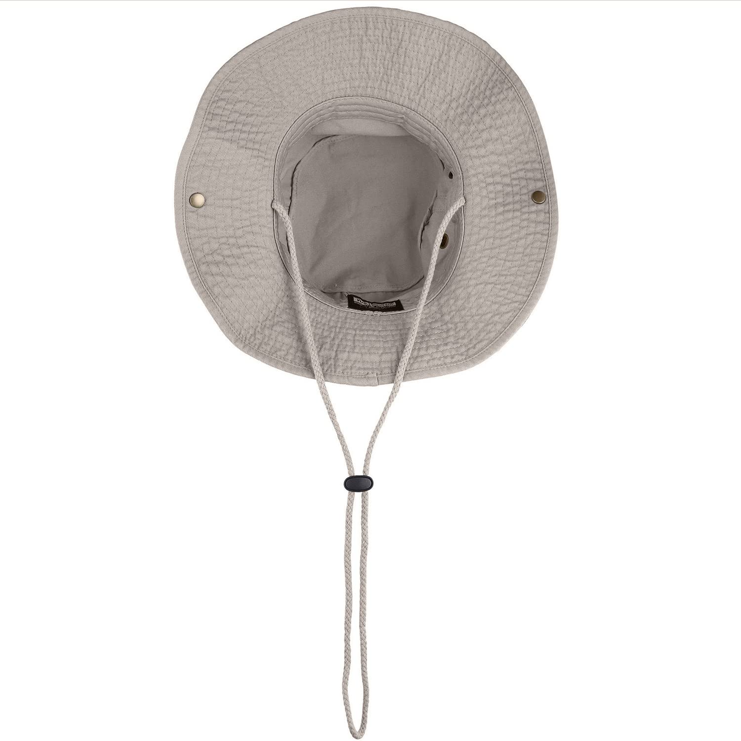 Sombrero de ala ancha para senderismo, pesca, safari, boonie, 100% algodón, protección solar UV para hombres y mujeres, actividades al aire libre, Gris, S/M