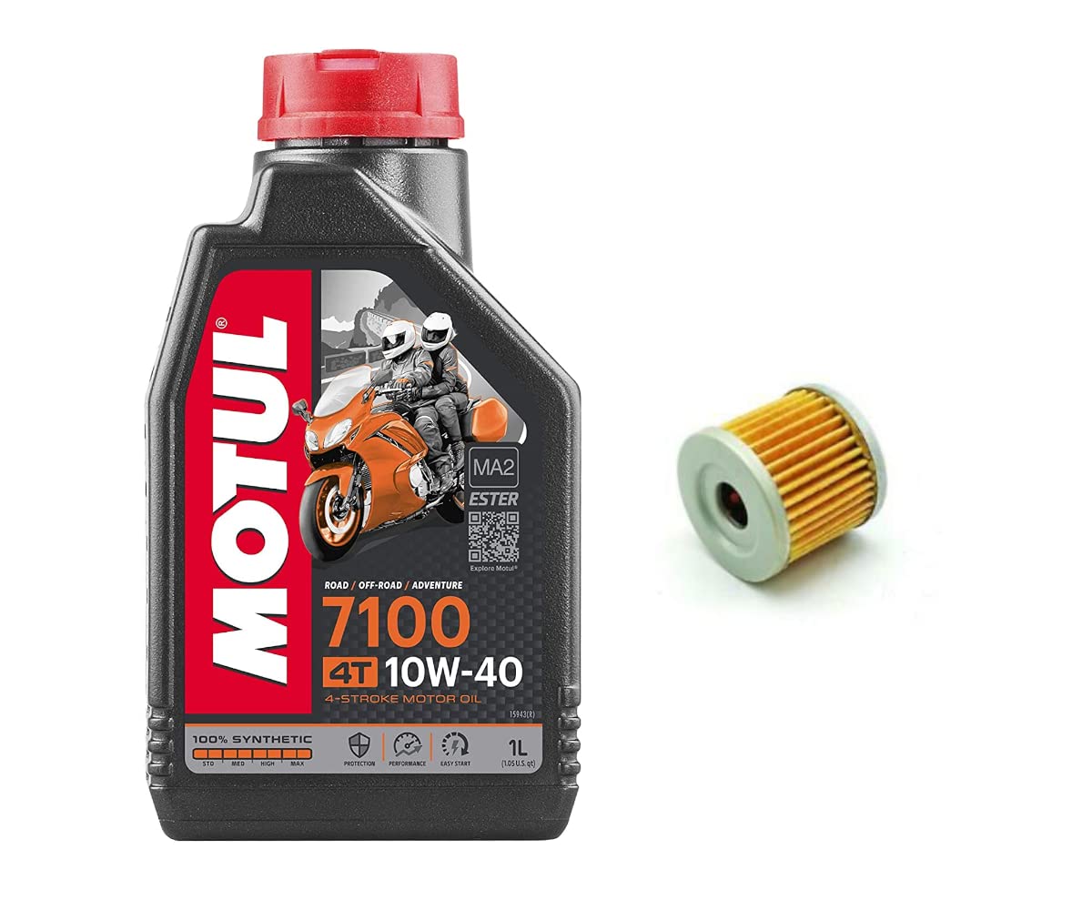 Kit Tagliando Filtro Olio Originale Compatibile con Keeway + Compatibile con Motul 7100 10W40 1LT Per RKF125 e RKR125