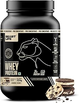 BeastLife Pro 100% Whey Protein Powder| 2 Lbs | Cookie & Cream | Muscle Growth & Recovery|Fast Absorbing, No Bloating |Ultrasorb Tech For Fast Digestion|NABL Lab Certified | 24g Protein, 5.3g BCAA