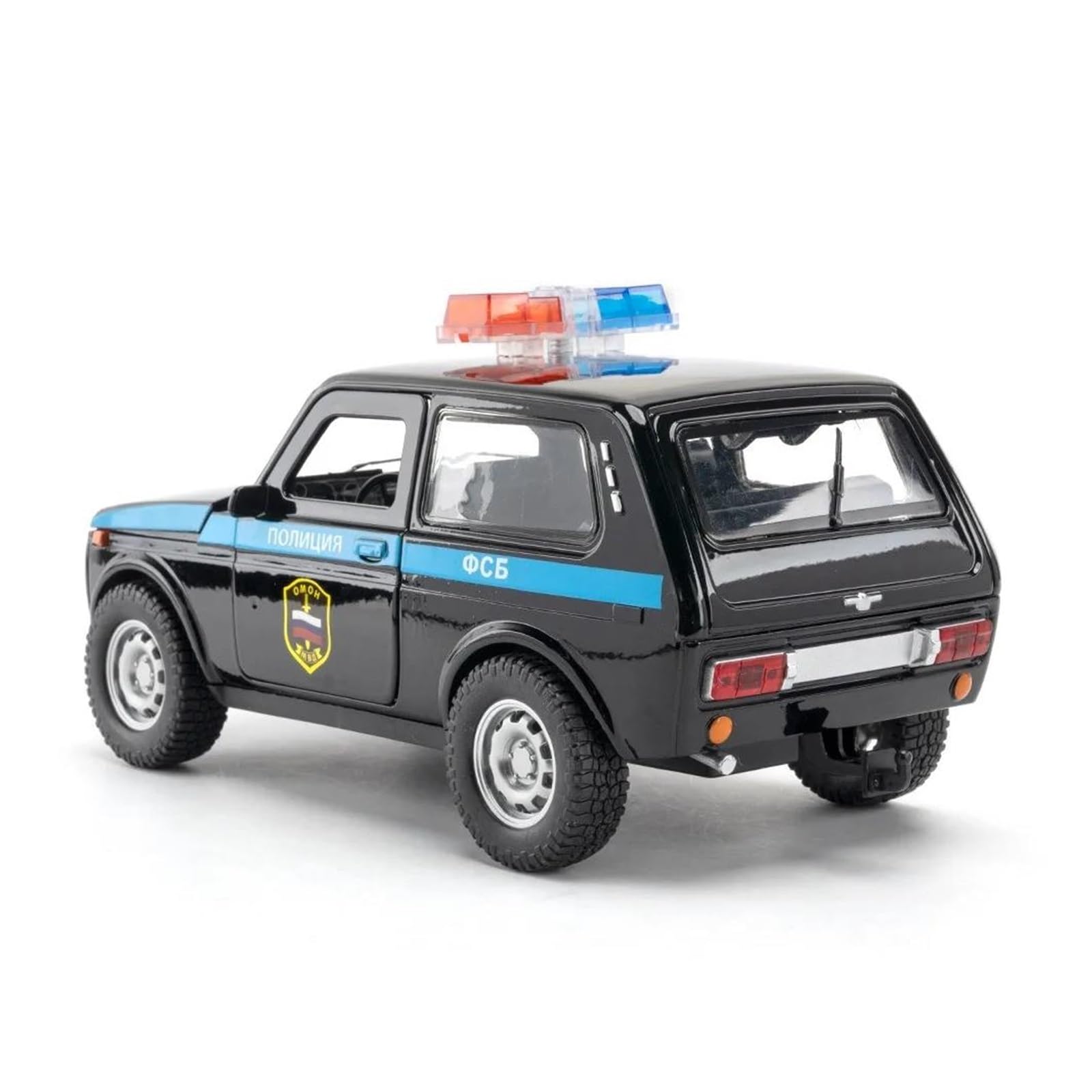 Modele w skali 1 18 dla modelu samochodu policyjnego rosyjskiego Lada NIVA odlewanego metalu z dźwiękiem i światłem drzwi mogą być otwierane dekoracja domu(biały)