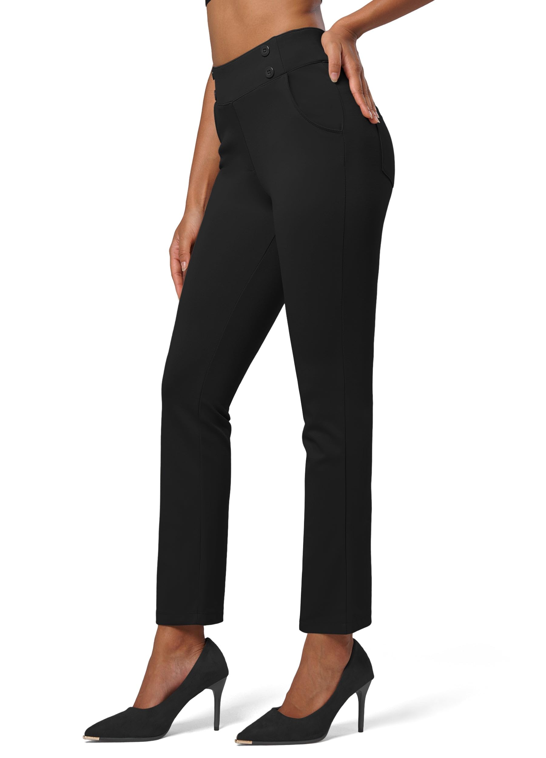 Willit Women's Yoga Dress Pants Stretch Business Work Casual Pants High Waisted Cropped Office Trousers 27" 29"