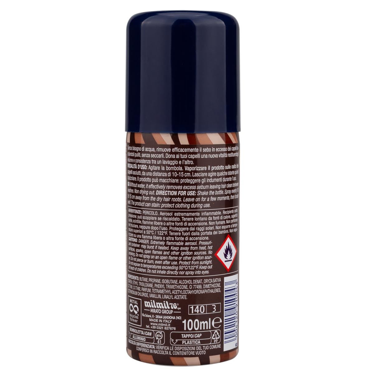 Elidor | Shampoo Secco Castano Scuro, Ravviva Colore, Volume & Lucentezza Senza Acqua da 100ml, Confezione da 6 Pezzi