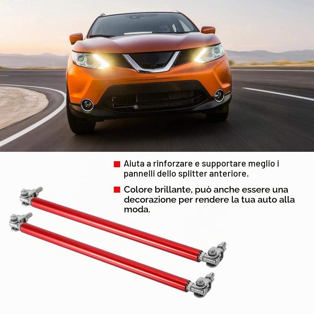 Barre di supporto per labbro splitter anteriore 1 paio Regolabile da 20 cm Barra di supporto per paraurti anteriore per auto Puntone Splitter per labbra Diffusore Asta puntone Barre (Rosso)