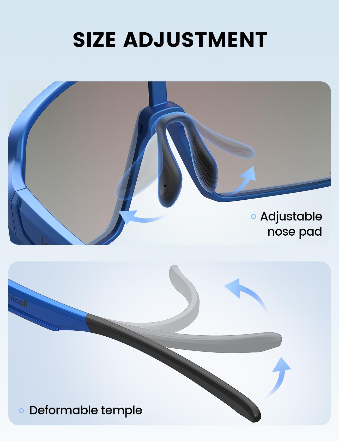 Lamicall Lunettes De Soleil Polarisation UV400 - 29g Ultra-Légères, Monture TR90, Verres TAC, Anti-Buée - Pour Cyclisme, Course, Pêche, Randonnée