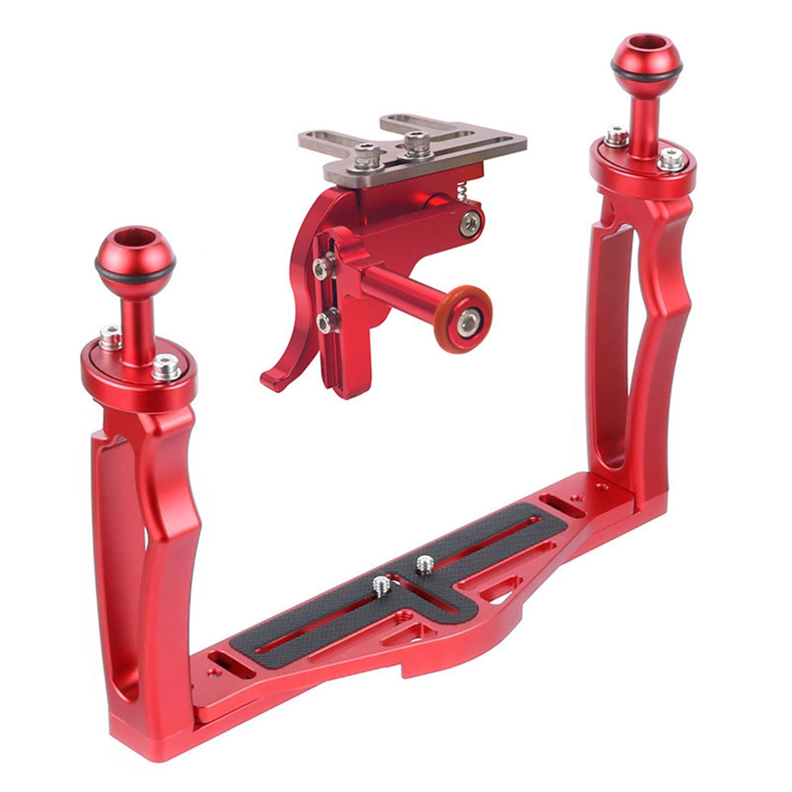 JAGTRADE Aluminium Alloy Underwater Video Light Stabilizer Tray Diving Light Stand Tray with Two Ball Handle for Action Cameras