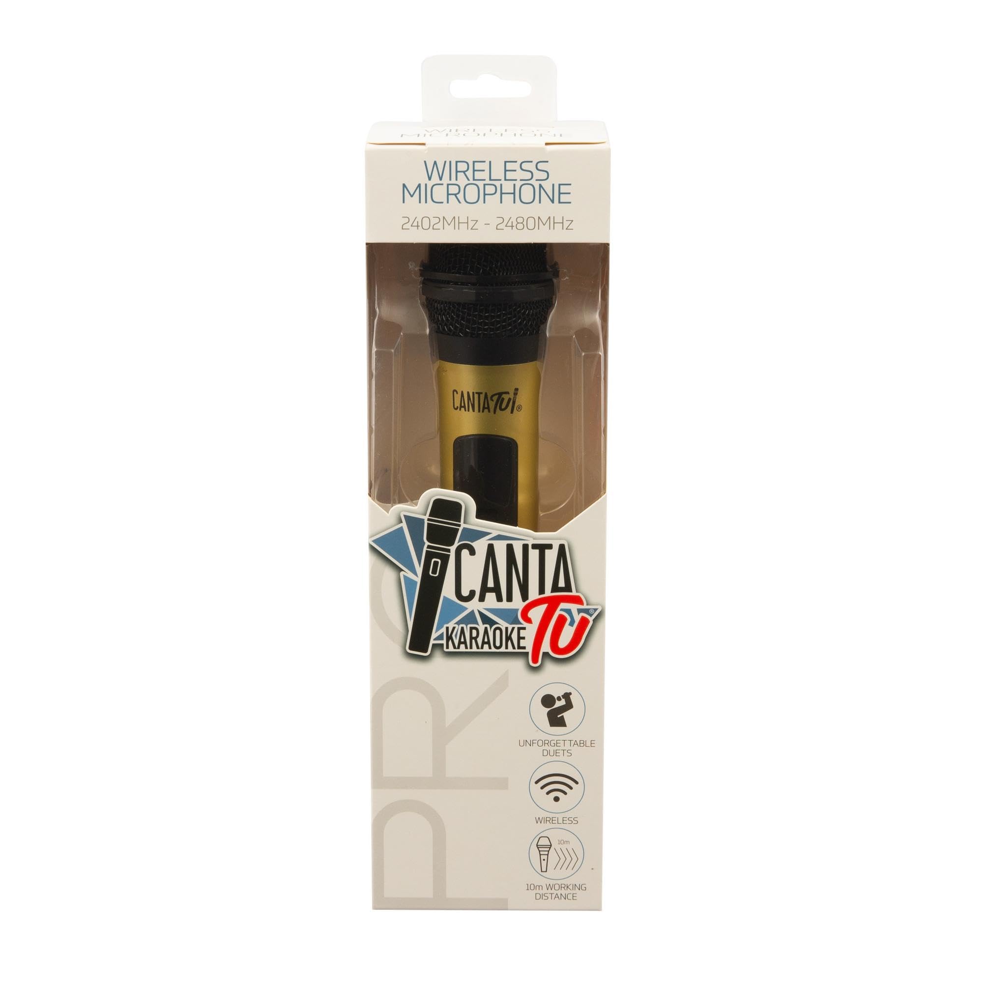 CANTA TU Tu Karaoke, Coppia di Microfoni Wireless PRO 2023, Microfono Karaoke con Ricevitore, Frequenza 2402MHz-2480MHz, Compatibile 2022 PRO 2023, Ideali per Duetti, Blu