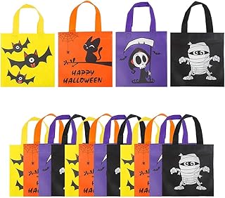 CINECE ハロウィン ギフトバッグ 20×20cm 12枚入り ラッピング 手提げ袋 キャンディ お菓子 キッズ プレゼント 贈り物 不織布 (ハロウィン 12枚入り)