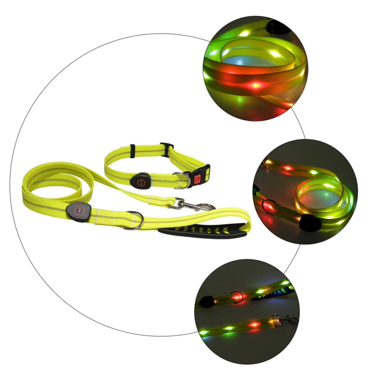 BESPORTBLE Laisse De Dressage pour Chien avec Corde De Traction Transport pour Animaux De Compagnie Corde Lumineuse Ceinture Extérieur