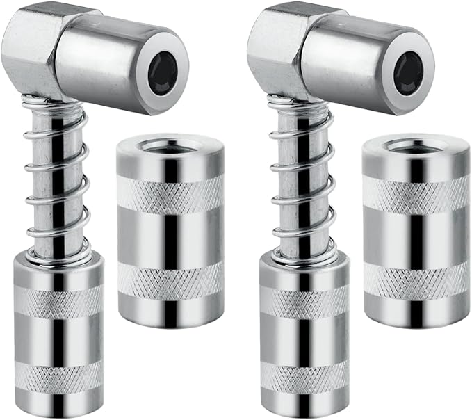SURIEEN 90 Degree Grease Coupler Adapter with Sleeves, 3 Jaw Angle Grease Fitting Tool, 90