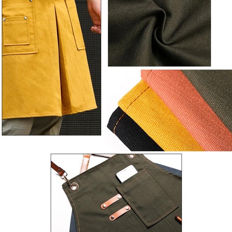 Addensare Denim Grembiule Antivegetativa Barista Parrucchiere Cucina Falegname Pulizia della casa Cottura Grembiule da Lavoro Strumento di Pulizia della casa (Color : Pink)