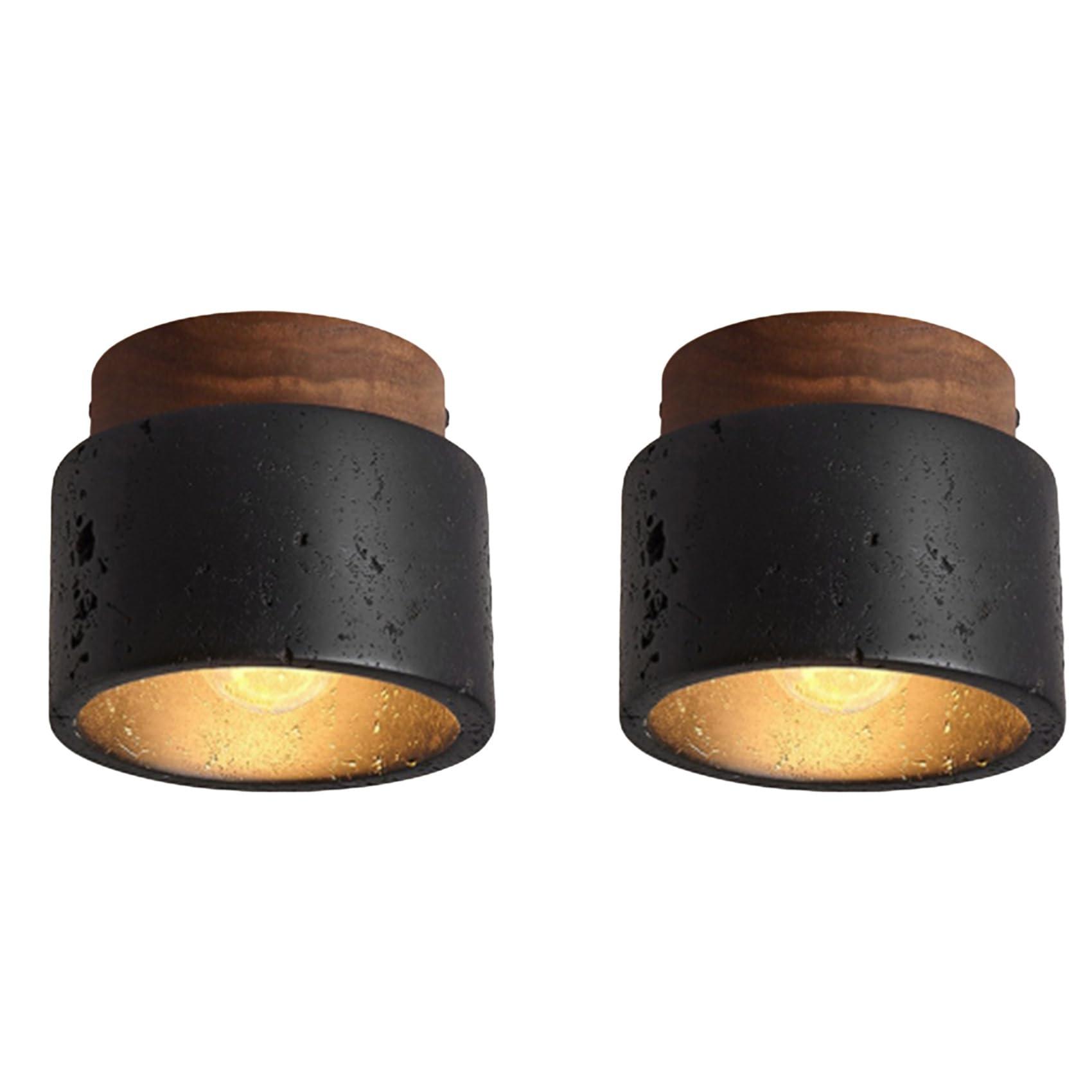 Vjsujehgy 2X Japanese Style Wabi-Sabi Ceiling Light E27 Three Color Dimming for Kitchen Hallway Living Room Study Hall Tea Room B