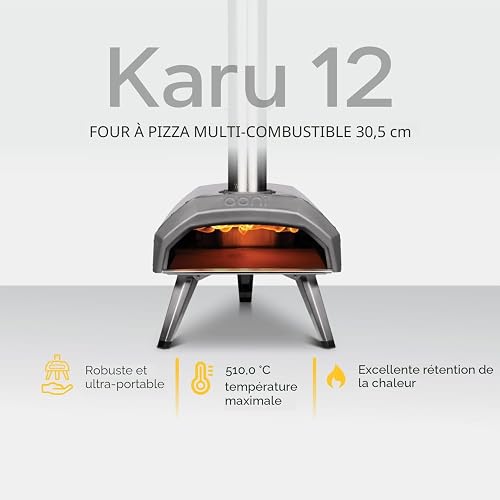 Ooni Karu 12 Multi-Fuel Outdoor Pizza Oven – Makes 12" Pizzas in 60 Seconds, Portable Wood and Gas Fired Oven with Pizza Stone, Reaches High Temperatures of 500°C - 3