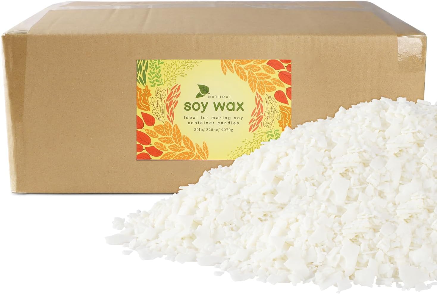 Grcdoyvl Cera de soja natural para hacer velas, bolsa de 20 libras, copos de cera de soja, vela de bricolaje