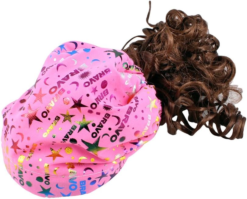 Ruilogod Girl Letters Star Design Flexible Hairband Hair Curly Wig Periwig Fuchsia Hat (id: 797 662 d83 926 53a
