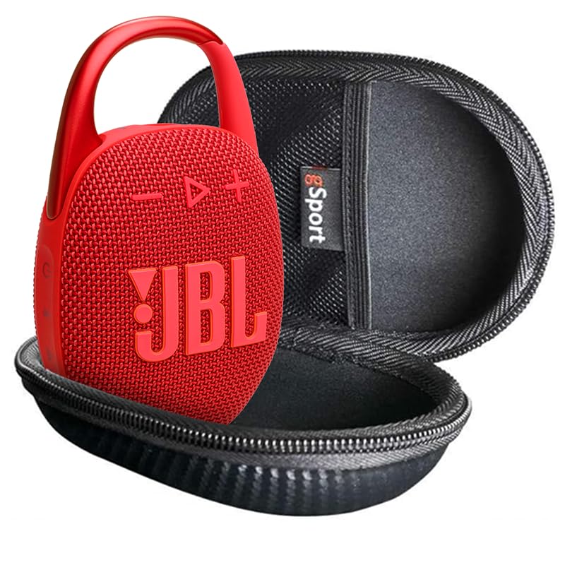 Image of JBL Clip 5 Ultra Portable Bluetooth Speaker Bundle with gSport Case (Red)