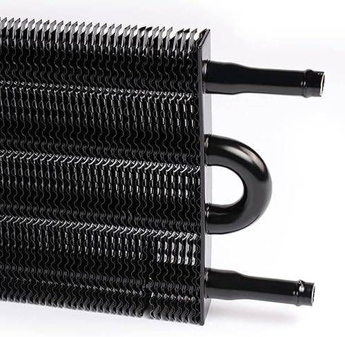 Miniatura 5 de G-PLUS Enfriador de aceite de transmisión remota de aluminio universal AN6 de 4 filasconvertidor automático del radiador negro