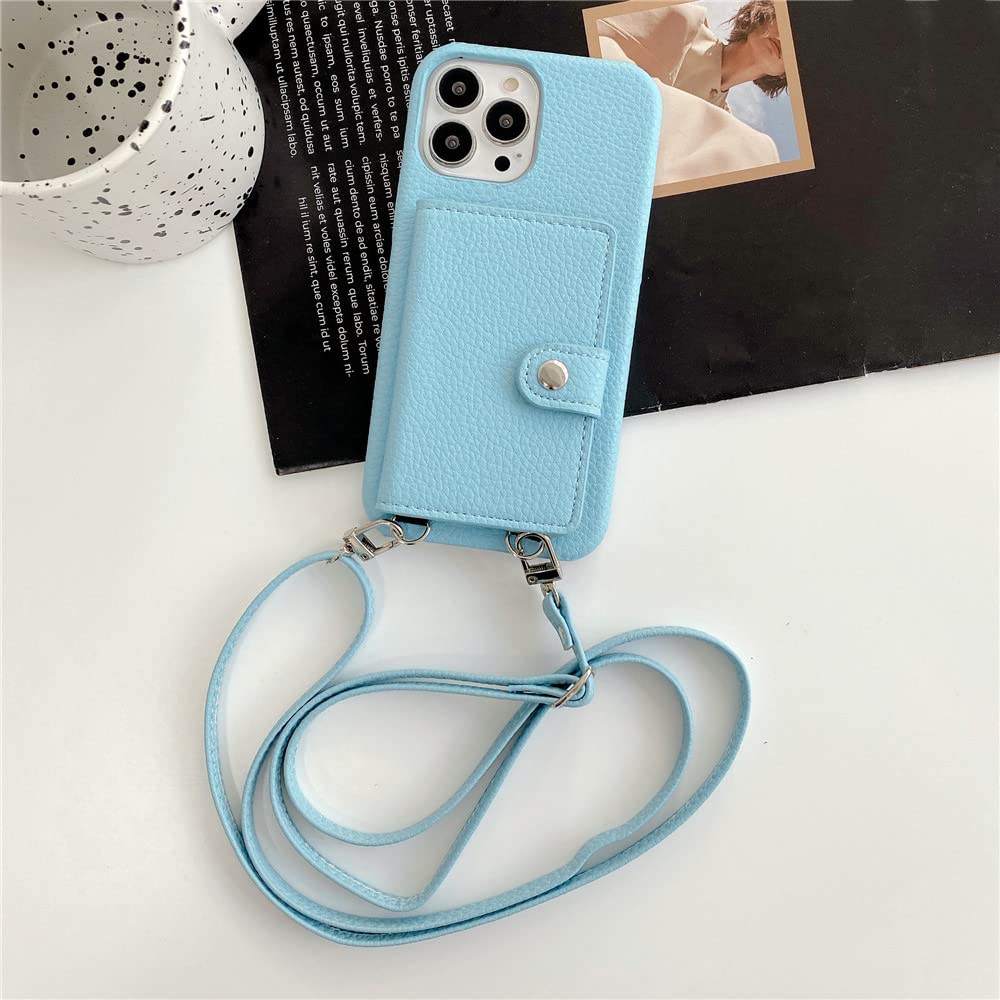 Coque de téléphone iPhone 12 Mini étui portefeuille cuir bleu