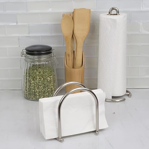 Miniatura 7 de Servilleteros de metal para mesa (paquete de 2), acabado de níquel satinado  By Home Basics  Servilleteros para cocina  Servilleteros contemporáneos