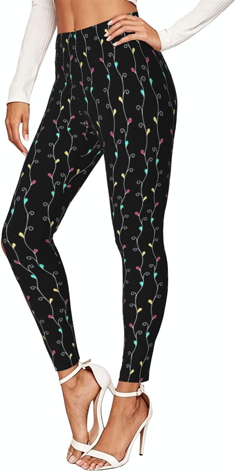 Line Stretch Leggings,Opaque Printed Elasticity Pants for Workout